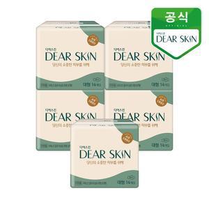깨끗한나라 생리대 디어스킨 에어엠보 대형 14p 5개