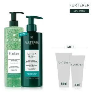 [롯데백화점]르네휘테르 포티샤 슈퍼뷸륨 샴푸 600ml&아스테라 진정쿨링 샴푸 500ml 세트