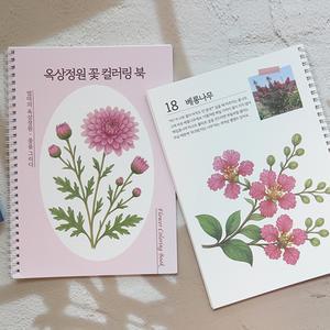 어른 어르신 시니어 색칠공부 꽃 컬러링북 [색칠 그림 책 노인 치매 예방 미술 공부 힐링 취미 드로잉]