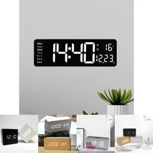 LED 직사각 벽시계 날짜 온도 무소음 무선/알림/전자/탁상/책상/데스크/사각/우드/사무실/회사/학생/기계식