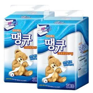 크린에스 땡큐 3겹 롤화장지 30롤 2팩 두루마리