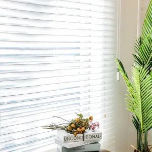 LUCKHEE 우드폼블라인드 화이트 나무 원목 커튼 암막 거실창 창문 브라인드