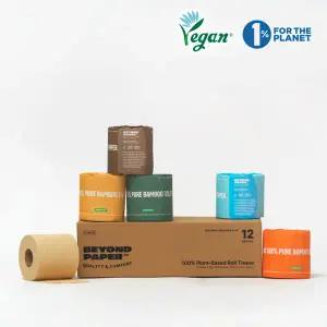 [노브레이너]비욘드페이퍼 화장지 3겹 30m 12롤 천연펄프 프리미엄 대나무 - 오리지널