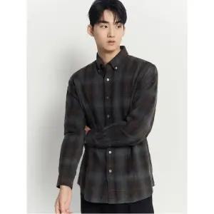 [빈폴멘] 헤링본 믹스 미들 체크 셔츠  브라운 (BC4X64O06D)