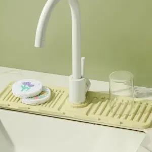 세면대 물빠짐패드 실리콘 싱크대 물고임방지 수도꼭지 드레인 매트 자동배수 깔개