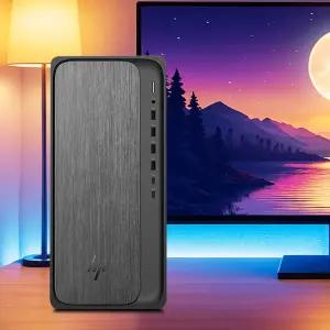 HP 옴니데스크 인텔 U7-265 D5 64GB 1TB Win11Home 듀얼모니터 미니타워 M03-0028KR-U7 RX9060XT 사무 게이