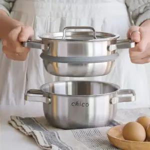 스텐찜냄비 인덕션겸용 미니 찜기 통3중 소형 찜통