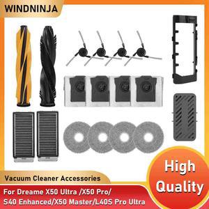 [호환] 드리미 X50 울트라 X50 프로 S40 엔하인스드 X50 마스터 L40S 프로 울트라 L50 프로 울트라 MOVA V50 울트라용 브러시 필터 걸레 가방