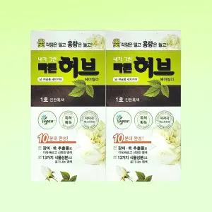 광동 내가그린 빠른 허브 염색약 염모제 튜브형 1호 진한흑색 2개