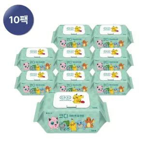 쌍용씨앤비 코디 아트앤 포켓몬 캡형 물티슈 100매 10팩