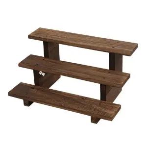 우드선반 미니 계단식 차 진열대 피규어 선반 나무 찻잔 정리대