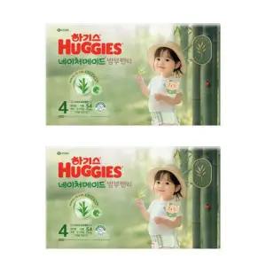 2025 네이처메이드 밤부 팬티형 4단계 여아 54매x2팩 하기스 친자연주의 기저귀