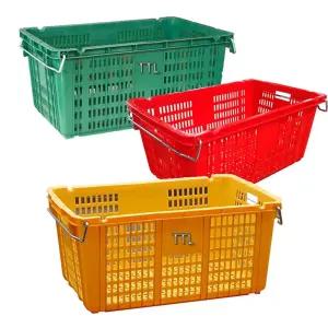 (색상선택)과일 운반 플라스틱 상자 1개 대형/농산물/박스/학교/체육/교구/보관/바구니/상자/컬러/콘티