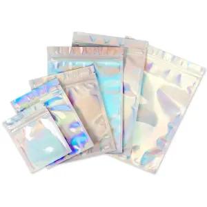 홀로그램 다용도 지퍼백 소분 파우치 10.5x15/간식/투명/불투명/어린이집/작은선물/과자/구디백/