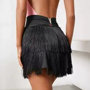 치마 라틴댄스 스커트 V스커트 의상 라인댄스 S 블랙 댄스복 하의 메탈