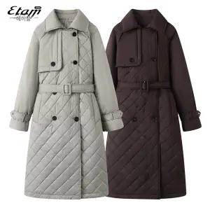 여성 퀄팅 점퍼 자켓 패딩코트 다운 트렌치 경량 롱