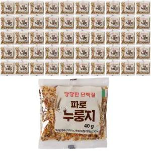 TV홈쇼핑 당당한 단백질 파로 누룽지 40g 50봉/ 국내산 백미 70%+이탈리아산 파로 30%/개별 파우치 포장 아침식사 간편식 누릉지 캠핑 등산 낚시 집 원룸 혼밥 끓임용