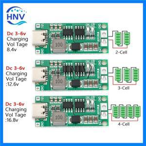 리포중합체 리튬이온 배터리 충전기 멀티 셀 2S 3S 4S C 타입 to 스텝업 부스트 18650 8.4V 12.6V 16.8V 7.