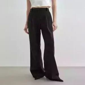 매장정품 mongdol 윈터ver) 원 턱 와이드 슬랙스 블랙 MDPT025FWBLACK