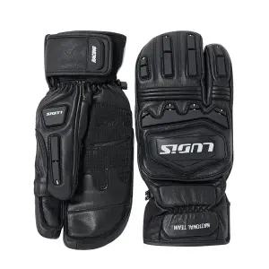 [루디스] 국가대표 LUPDUG07 블랙 알파인 스키 보드 레이싱 삼지 방한 가죽 장갑