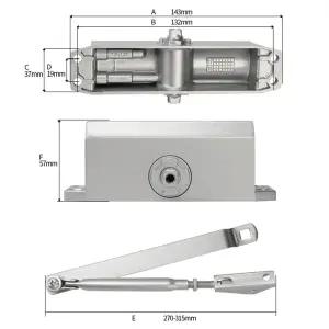 10-50Kg 100- 조절 가능 도어 클로저 유압 버퍼 가정용 경량 알루미늄 스프링 설치 목재 도어