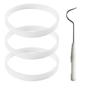 [미국배송] 3팩 고무 가스켓 교체용 비푸 3.94인치 밀봉 흰색 오링 교체 부품 닌자 블렌더 CT680 BL456-30 BL681A BL682 베이스 및 블레이드는 7핀입니다.