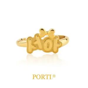 갤러리아 [뽀르띠] 순금 24K 1g 리본 이름조각 아기 백일반지