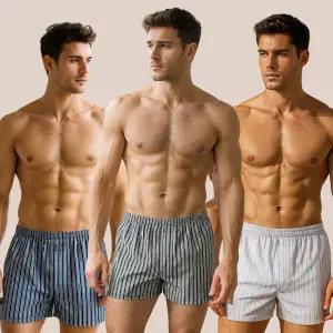 [레노마 언더웨어]레노마 남성 순면 버티컬 트렁크 3종 세트