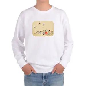 [하프클럽/알티피아]맨투맨 민속놀이 연날리기 명절 프린트티셔츠