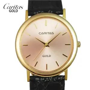 카리타스 빈티지 18K 골드 여성 선물 명품 예물 고급 원형 가죽 손목 시계  /  C16000RF