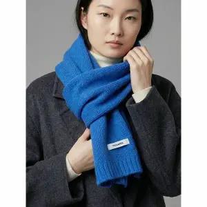 [하프클럽/샵앤]여성 무지 울100 방한 데일리 머플러 D-ON-WMF-0911-블루