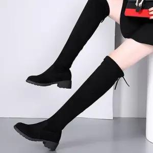 여성 스웨이드 끈조절 기모 캐주얼 롱 부츠 LK-R96T