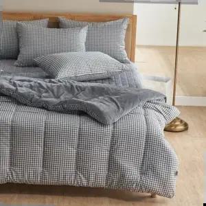 이불도매 체크체크 밍크극세사 이불베개세트 SS슈퍼싱글 그레이
