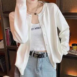 여자 데일리 라운드넥 소프트 신축성 가디건 니트랩가디건