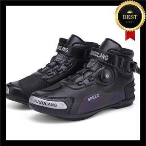 남성용 오토바이 보호 부츠, 가죽, 통기성, 충격 흡수, 크로스 컨트리 신발, 발목