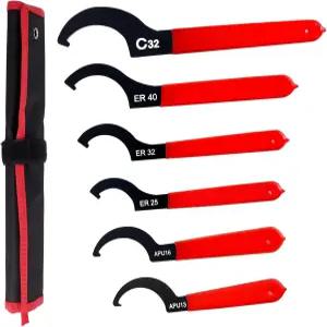 포웨카 코일 오버 스패너 렌치 서스펜션 시스템용 6Pcs 유니버설 조정 충격 스틸 후크 세트 및 모터사이클