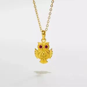 [베티블루] 995 999 24K 순금 볼드 토템 부엉이 여성 여자 3.75g 금 목걸이