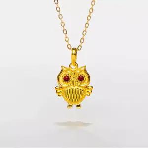 [베티블루] 995 999 24K 순금 브이 컷 부엉이 여성 여자 3.75g 금 목걸이