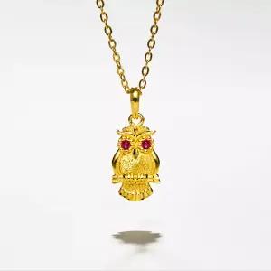 [베티블루] 995 999 24K 순금 앉아있는 부엉이 여성 여자 3.75g 금 목걸이
