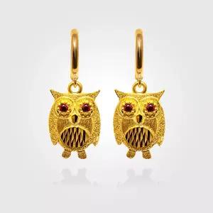 [베티블루] 995 999 24K 순금 멍한 부엉이 여성 3.75g 금 원터치 귀걸이