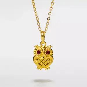[베티블루] 995 999 24K 순금 큰 눈 부엉이 여성 여자 3.75g 금 목걸이