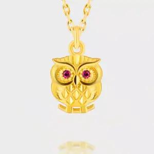 [베티블루] 995 999 24K 순금 오리지날 나무 부엉이 여성 여자 3.75g 금 목걸이