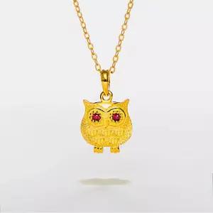 [베티블루] 995 999 24K 순금 작고 뚱뚱한 부엉이 여성 여자 3.75g 금 목걸이