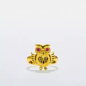 [베티블루] 995 999 24K 순금 하트 날개 부엉이 여성 여자 3.75g 금 링 반지