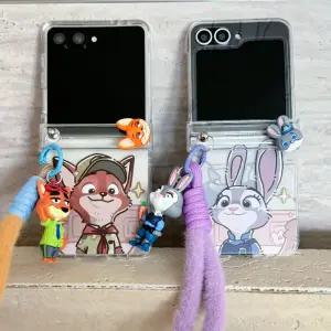 여우 토끼 인형 팬던트 스트랩 힌지보호 갤럭시 Z플립 제트플립 지플립 7 6 5 4 3 케이스