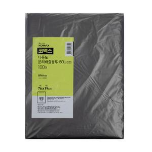코멕스 다용도 분리배출봉투 80L 평판 검정 100매 76x94cm