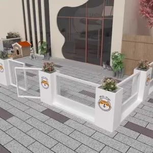 강아지 호텔 유치원 야외 울타리 펜스 휀스 메쉬 파티션 철제 낮은 담장 동물병원 테라스