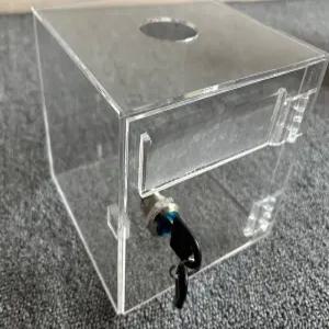투명 아크릴 잠금 보관함 부적합품 회수함 박스 불량품
