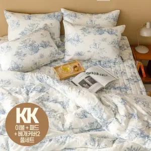 엔틱 디자인 100% 텐셀 사계절 차렵이불 패드 세트 킹 특대 KK