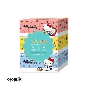 헬로키티 2겹 더화이트 미용티슈200매x6팩 720798